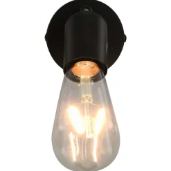 Projecteur 2 pcs avec ampoules a filament 2W Noir E27