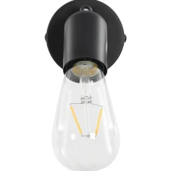 Projecteur 2 pcs avec ampoules a filament 2W Noir E27