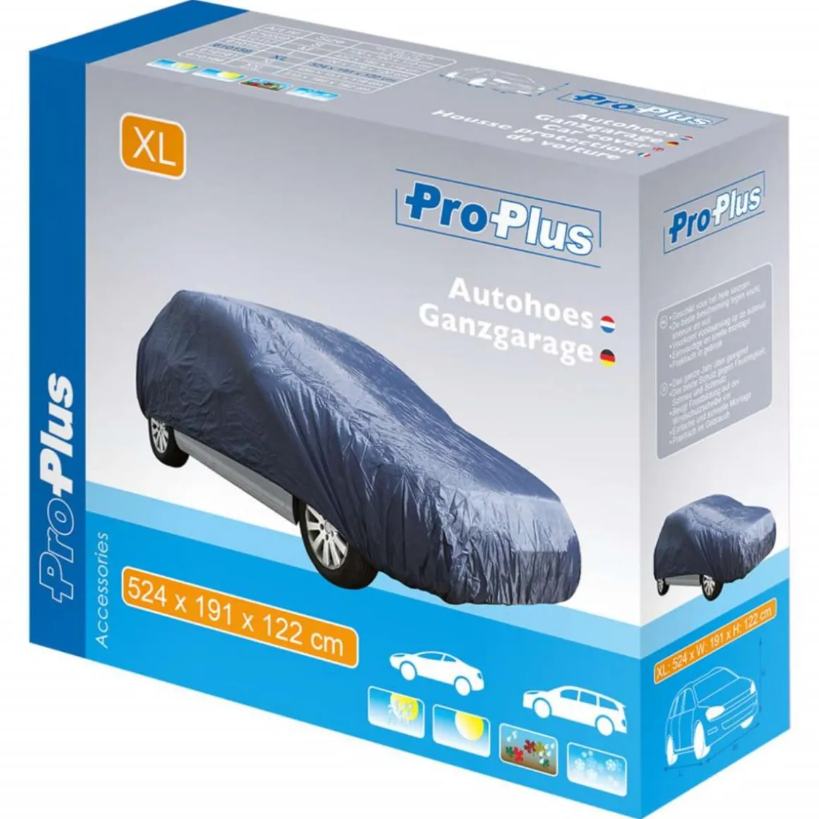 ProPlus Housse de voiture XL 524x191x122 cm Bleu fonce