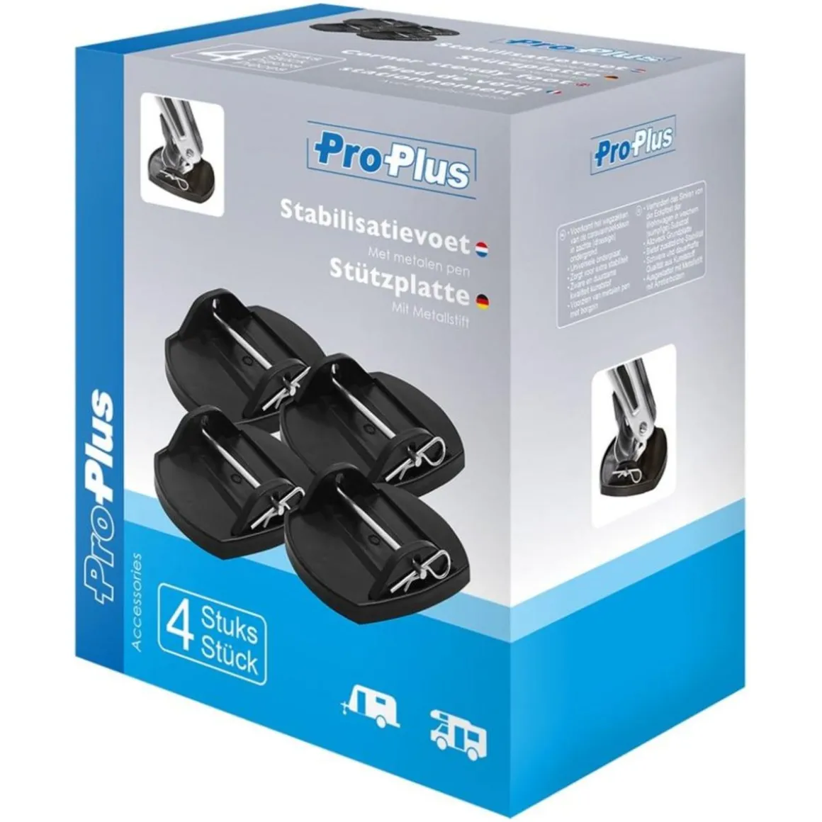 ProPlus Patins de support de caravane 4 pcs avec broches metalliques