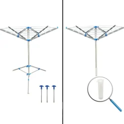 ProPlus Sechoir a linge rotatif avec pied Gris Metal