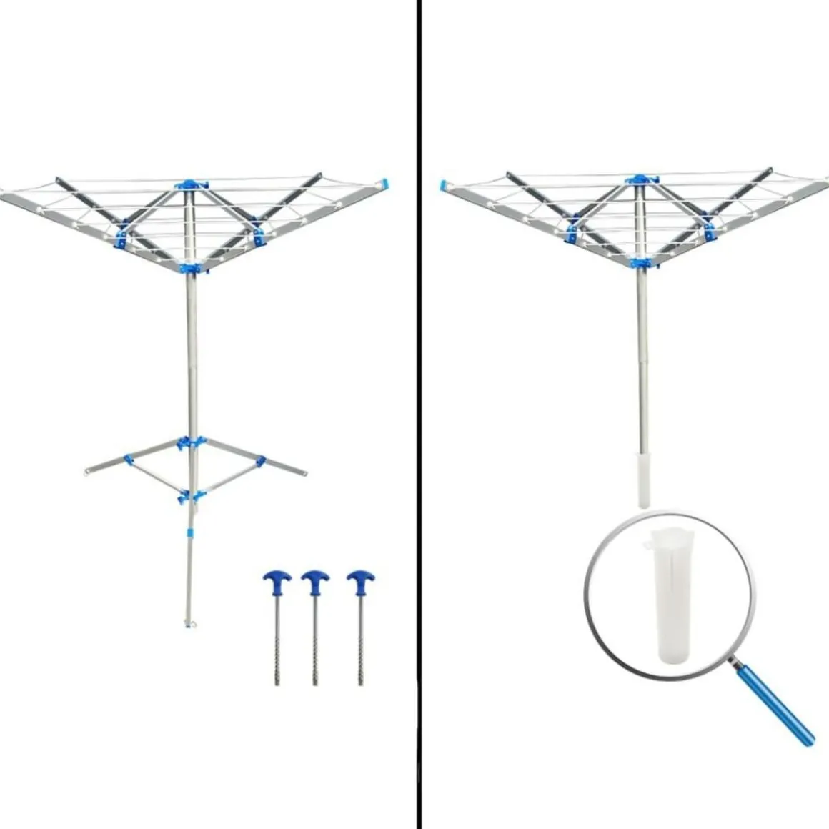 ProPlus Sechoir a linge rotatif avec pied Gris Metal