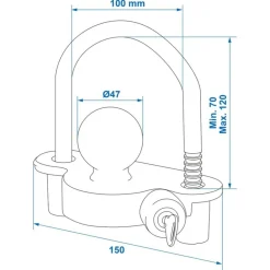 ProPlus Verrou d'accouplement avec cylindre de fermeture 341329