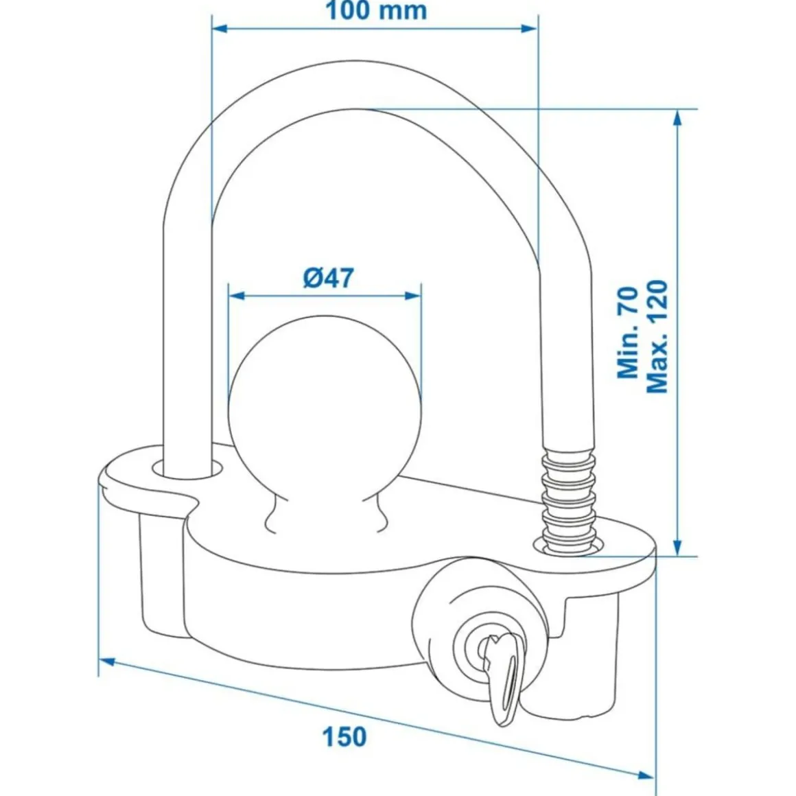 ProPlus Verrou d'accouplement avec cylindre de fermeture 341329