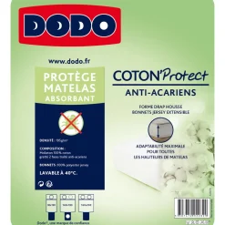 Protège matelas absorbant en molleton anti acariens COTON PROTECT