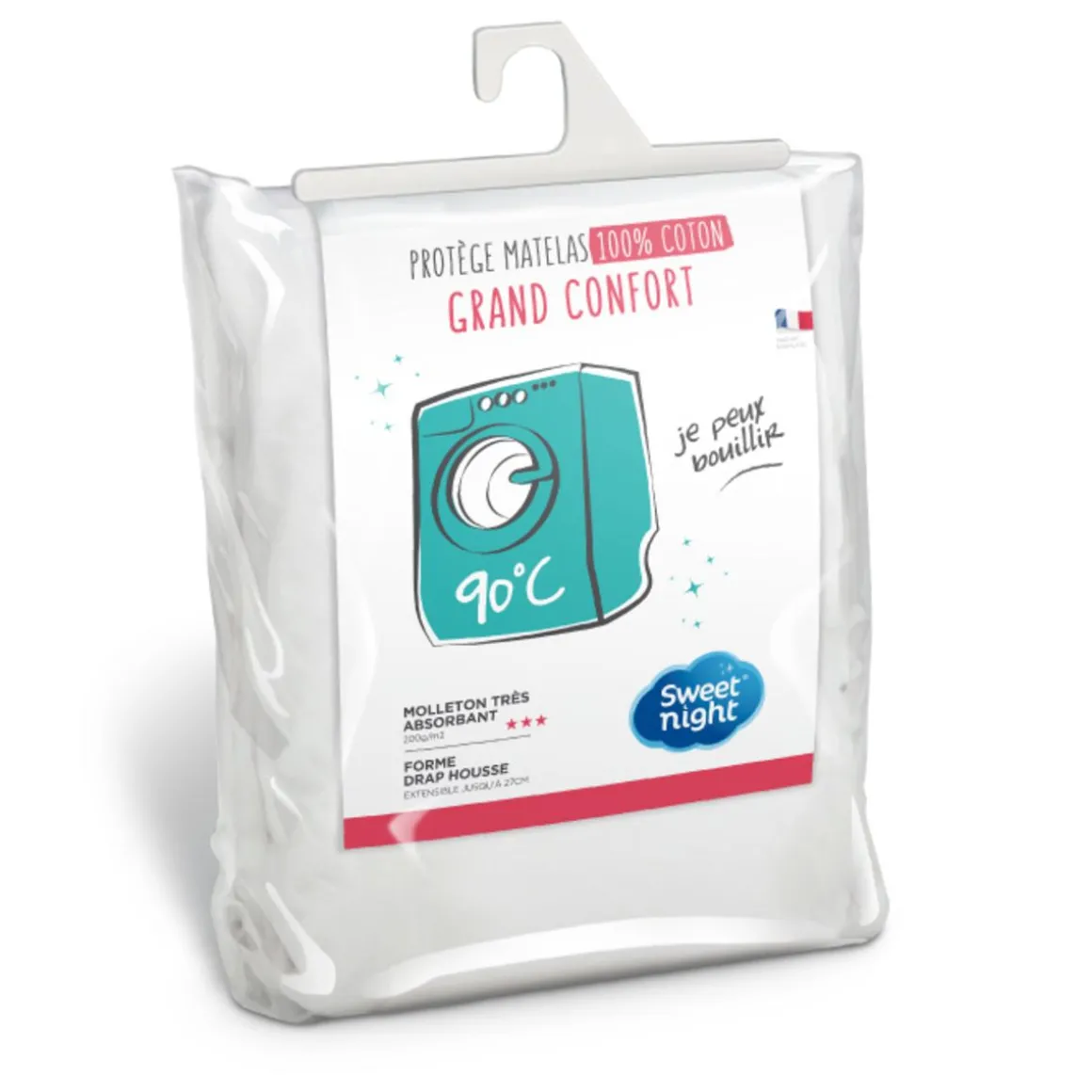 Protège matelas coton absorbant lavable à 90°c - Forme drap housse QUALITE PLUS