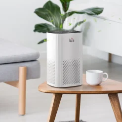 Purificateur d'air 25 W 4 vitesses mode silencieux - filtre HEPA, charbon actif - jusqu'à 24 m² - débit d'air pur 225 m³/h - timer - ABS blanc noir