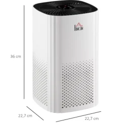Purificateur d'air 25 W 4 vitesses mode silencieux - filtre HEPA, charbon actif - jusqu'à 24 m² - débit d'air pur 225 m³/h - timer - ABS blanc noir