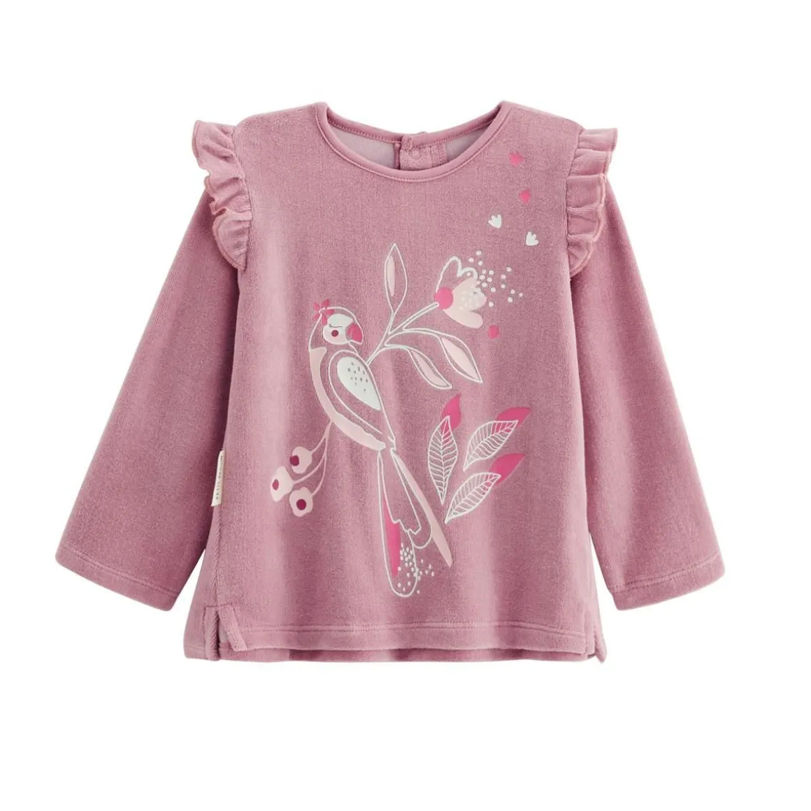 Pyjama bébé 2 pièces en velours rose Louisa