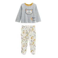 Pyjama bébé 2 pièces en velours avec pieds Petit Loup
