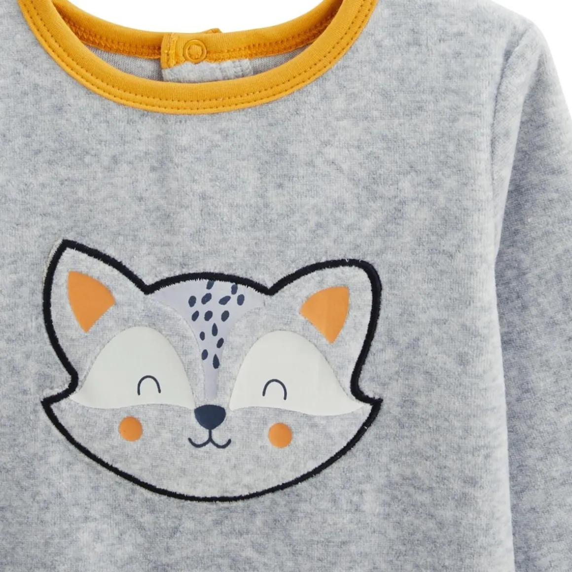 Pyjama bébé 2 pièces en velours avec pieds Petit Loup