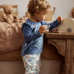 Pyjama bébé 2 pièces en velours avec pieds Polarmoon