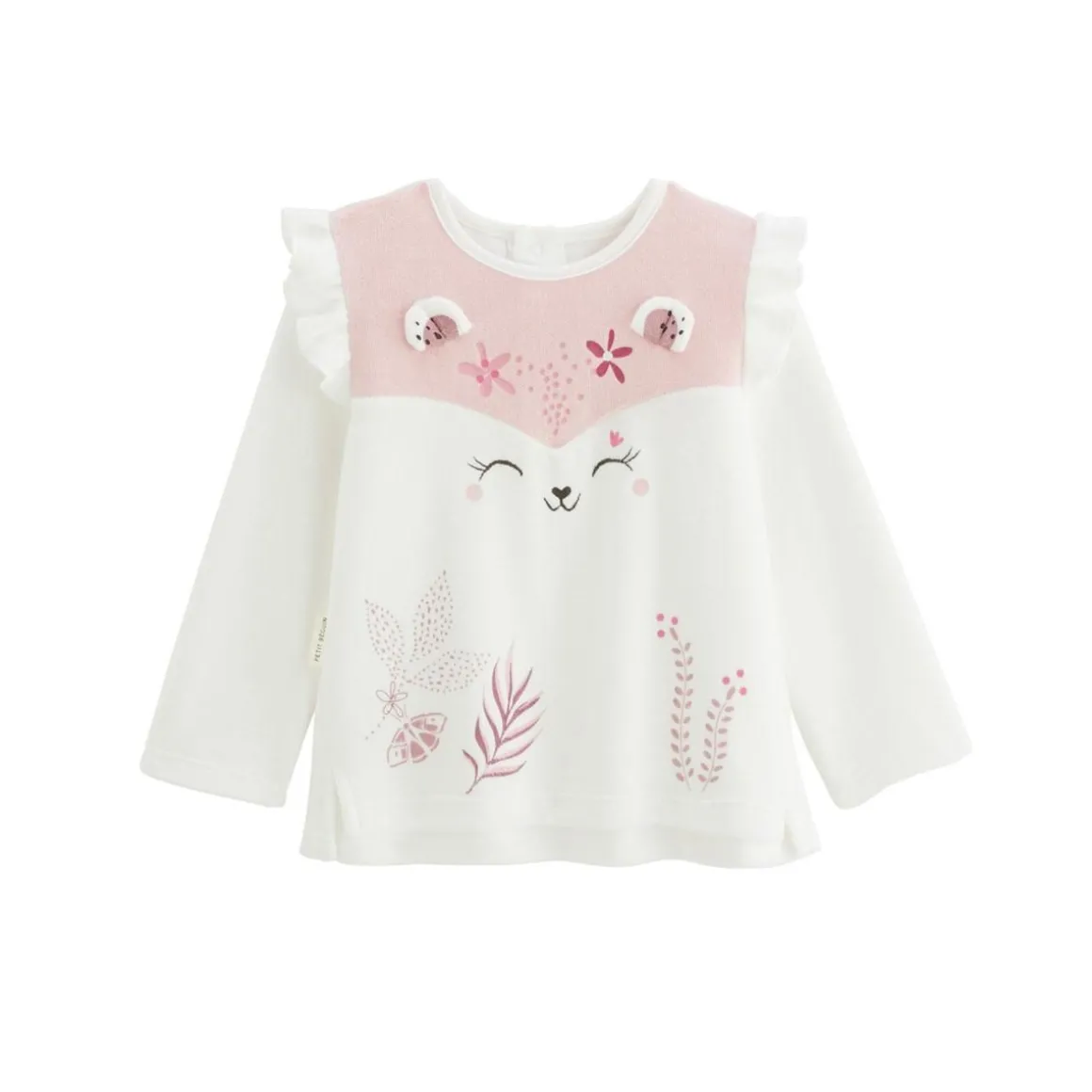 Pyjama bébé 2 pièces en velours écru Louisa