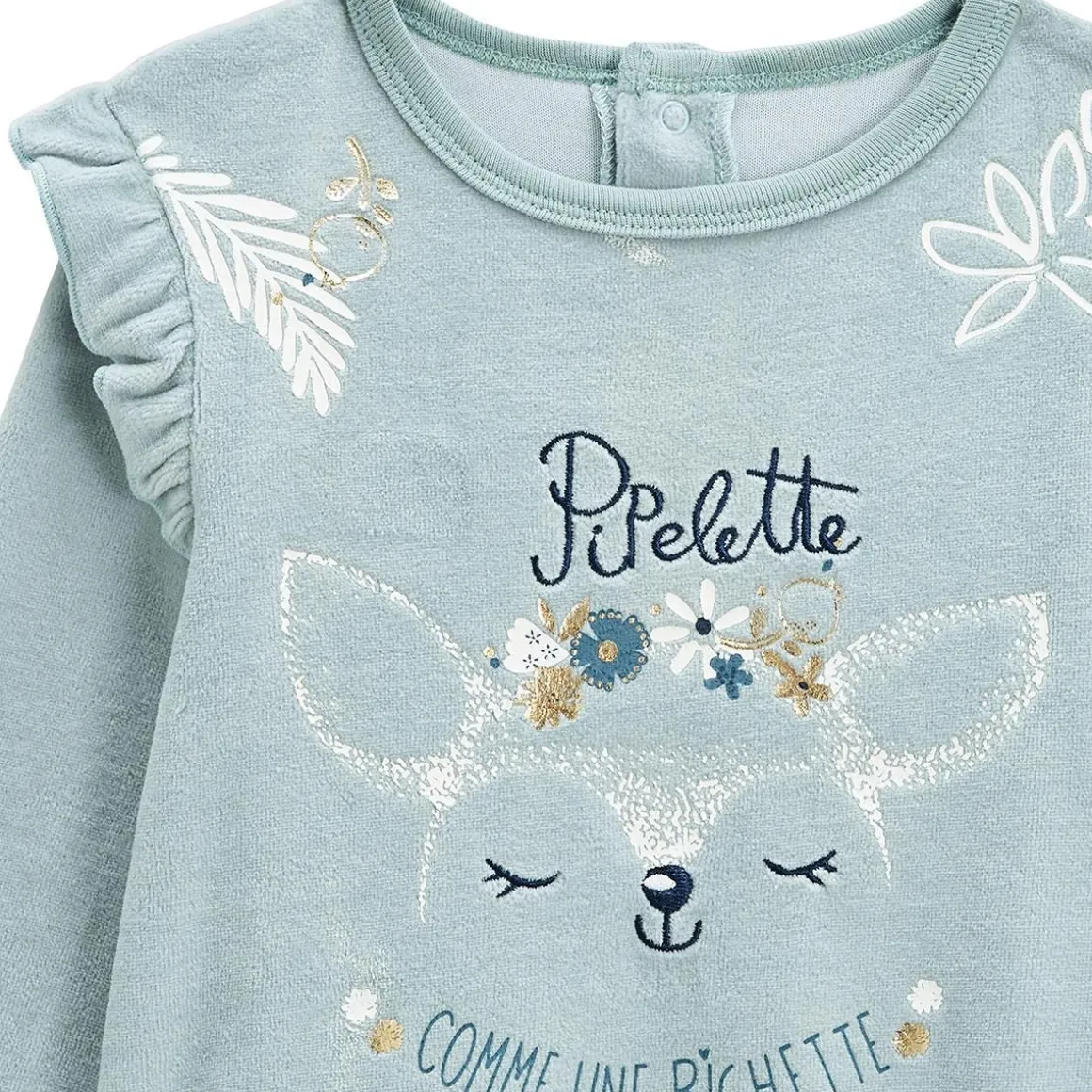Pyjama bébé 2 pièces en velours Bichette