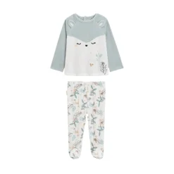 Pyjama bébé 2 pièces en velours avec pieds Alma