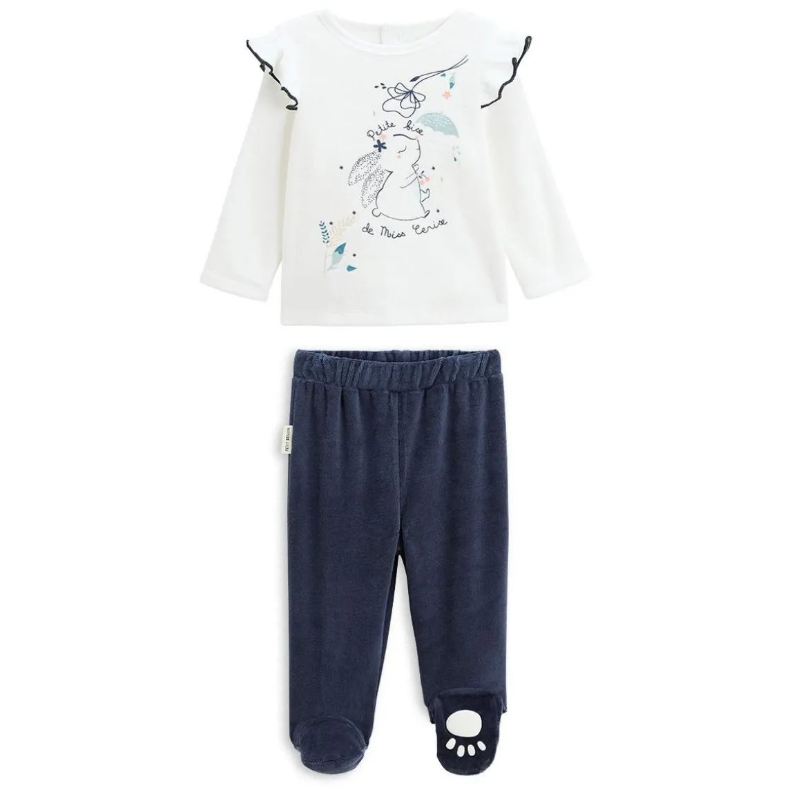 Pyjama bébé 2 pièces en velours Misscerise