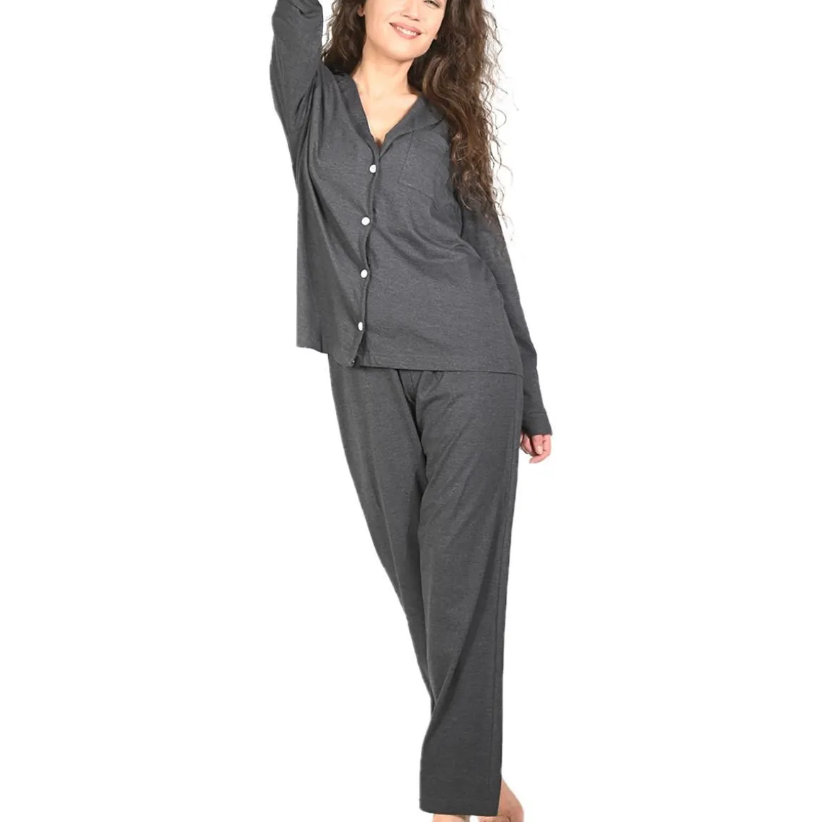 Pyjama uni chambray femme MILA