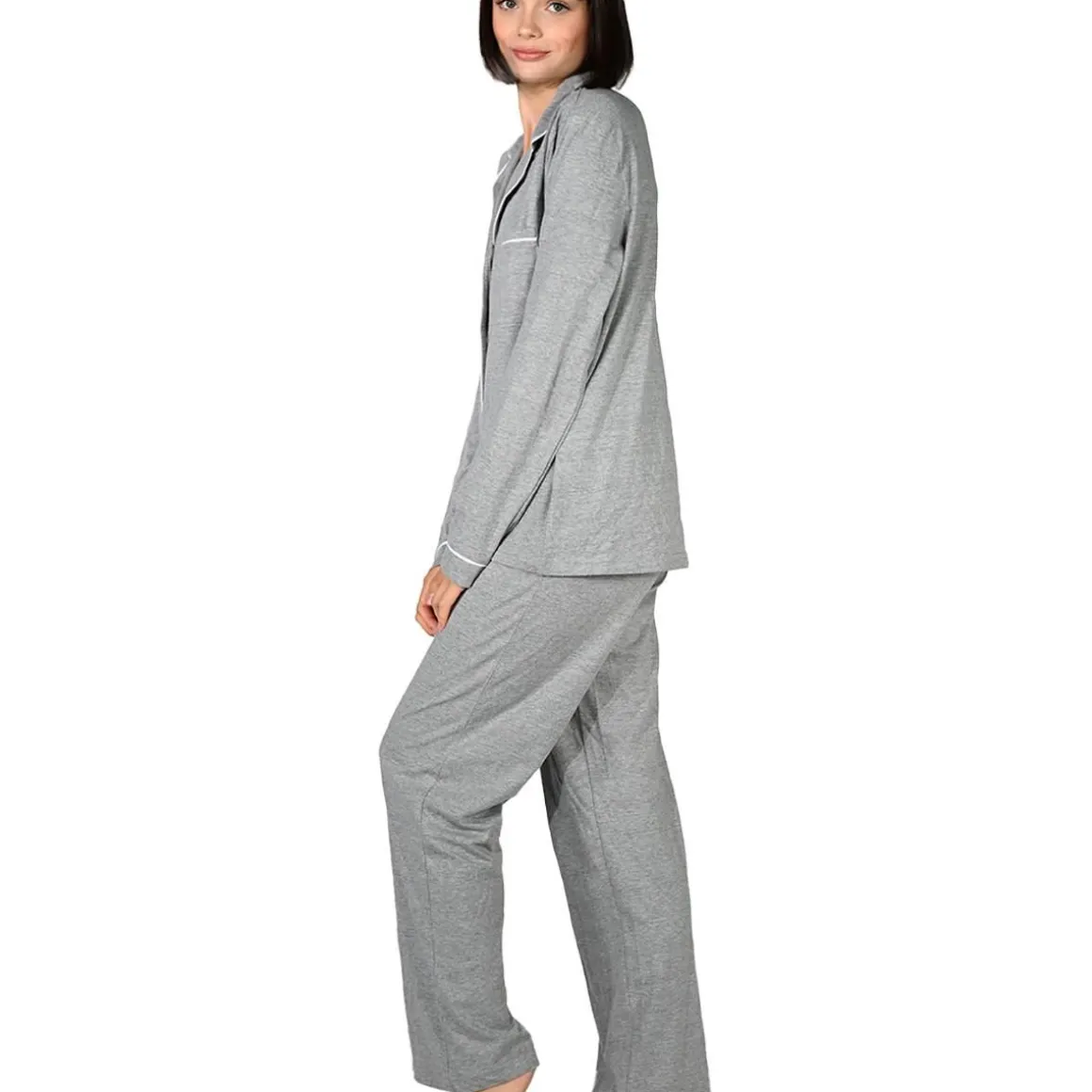 Pyjama uni chambray femme MILA