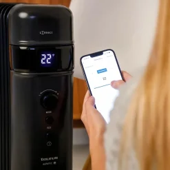 Radiateur à bain d'huile connecté 1500w noir - agadir connect 1500