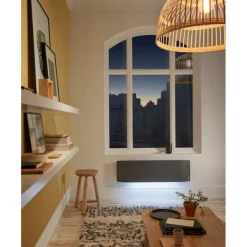 Radiateur connecté lumineux plinthe DIVALI 1500W gris étoilé ATLANTIC 507633