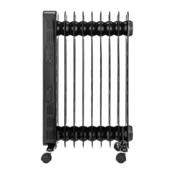 Radiateur electrique bain dhuile 2000W OCEANIC - 3 puissances - Thermostat electronique - Telecommande - Mobile - Noir
