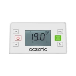 Radiateur électrique fixe a inertie seche céramique 1000W OCEANIC Rubis - Design galbé - Blanc - NF