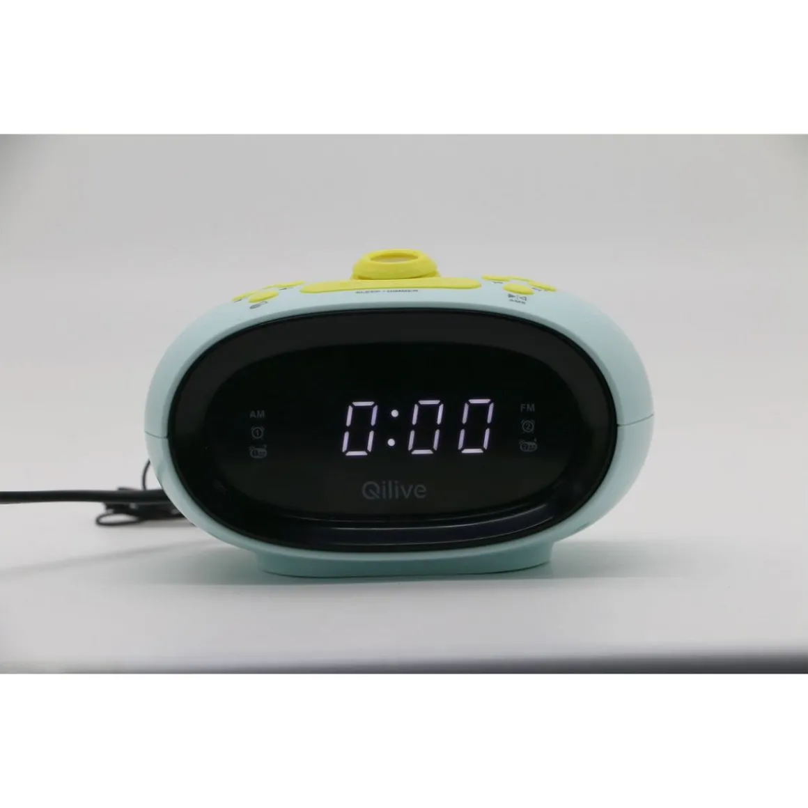 Radio réveil avec projecteur Q1843 - Bleu et vert