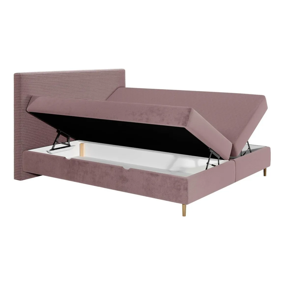 Rafaela - lit boxspring - 160x200 - coffres et surmatelas inclus - en velours