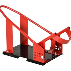 Rail de support universel pour moto - support béquille moto - bloque roue 8-15,5 cm - métal thermolaqué rouge noir