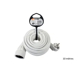 Rallonge 16A avec Terre L.10 mètres - Blanc