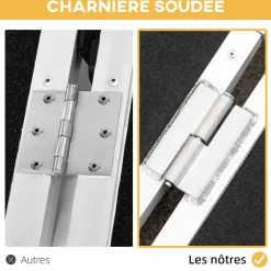 Rampe de fauteuil roulant rampe de chargement rampe d'accès antidérapante pliable avec bordures de sécurité max. 270 Kg dim. 183L x 73,5l cm alu. noir