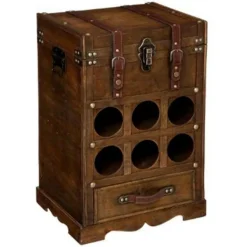 Range-Bouteilles en Bois Bar 58cm Marron