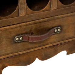 Range-Bouteilles en Bois Bar 58cm Marron