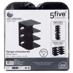 Range-Chaussures Empilable 4 Paires 37cm Noir