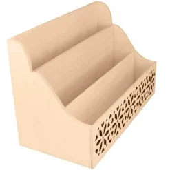 Range-courrier fleurs en bois - 28 x 13,7 x 18 cm