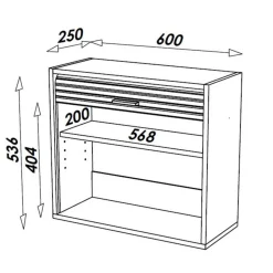 Rangement à rideau cuisine H 53.6 cm - COOK