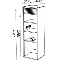 Rangement à rideau cuisine H 123.6 cm - COOK