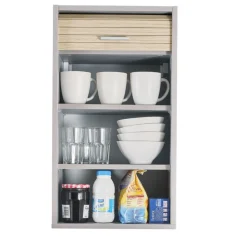 Rangement de cuisine à rideau coloris aluminium L40 cm - COOKING