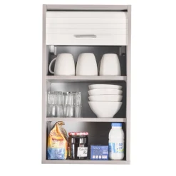 Rangement de cuisine à rideau coloris aluminium L40 cm - COOKING