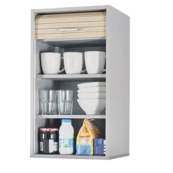 Rangement de cuisine à rideau coloris aluminium L40 cm - COOKING