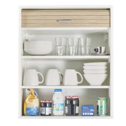 Rangement de cuisine à rideau coloris blanc L60 cm - COOKING