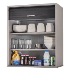 Rangement de cuisine à rideau coloris aluminium L60 cm - COOKING