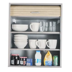 Rangement de cuisine à rideau coloris aluminium L60 cm - COOKING