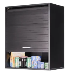 Rangement de cuisine à rideau coloris noir L60 cm - COOKING