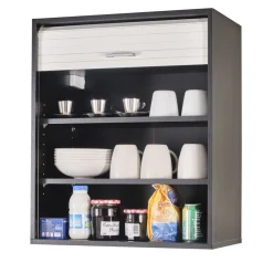 Rangement de cuisine à rideau coloris noir L60 cm - COOKING