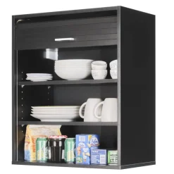 Rangement de cuisine à rideau coloris noir L60 cm - COOKING
