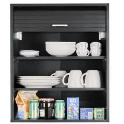 Rangement de cuisine à rideau coloris noir L60 cm - COOKING