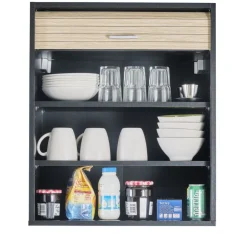 Rangement de cuisine à rideau coloris noir L60 cm - COOKING