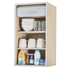 Rangement de cuisine à rideau coloris chêne L40 cm - COOKING