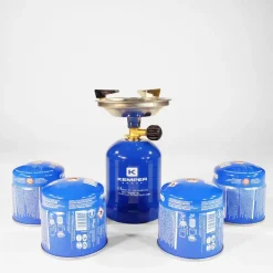 Réchaud à gaz 2200W Coque Acier + 4 cartouches de gaz 190g KEMPER